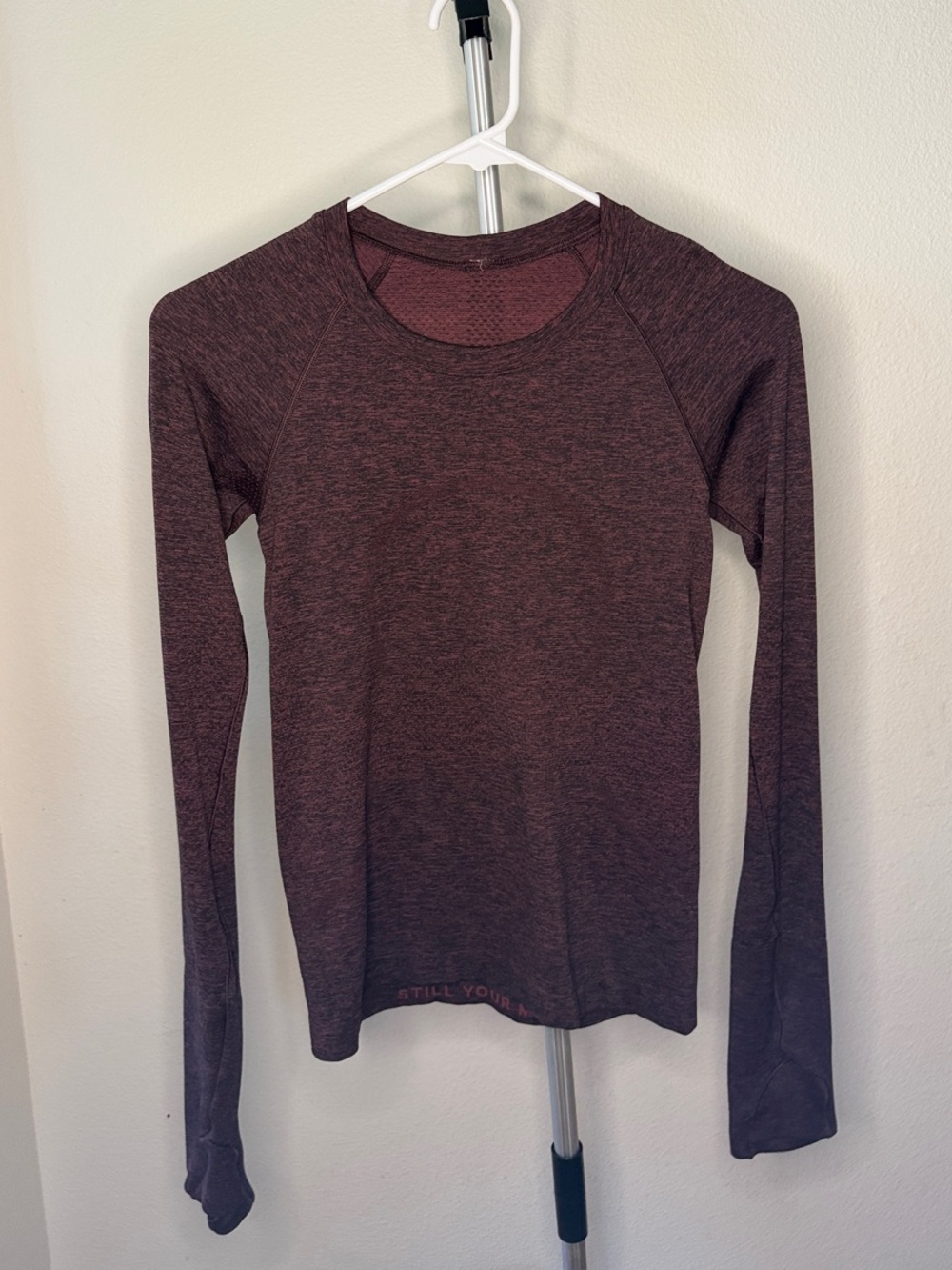 Lululemon athletica Swiftly Tech/Long Sleeve Crew in Heathered Burgundy
